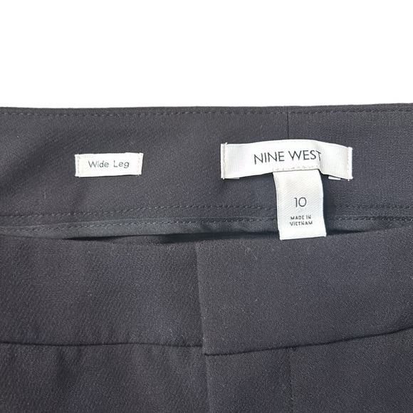 Nine West Wide Leg Front Seam Pants Size 10 Black NWT - Picture 8 of 11